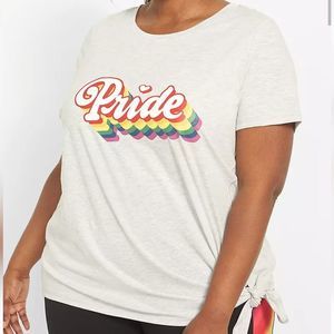 LIVI Pride T-shirt with‎ Tie Front Light Heather Grey